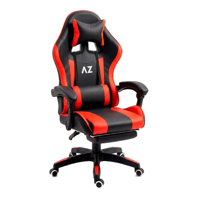 Cadeira Gamer AZ Reclinável com Vibração, Apoio Lombar e Encosto Ergonômico - Preto/Vermelho