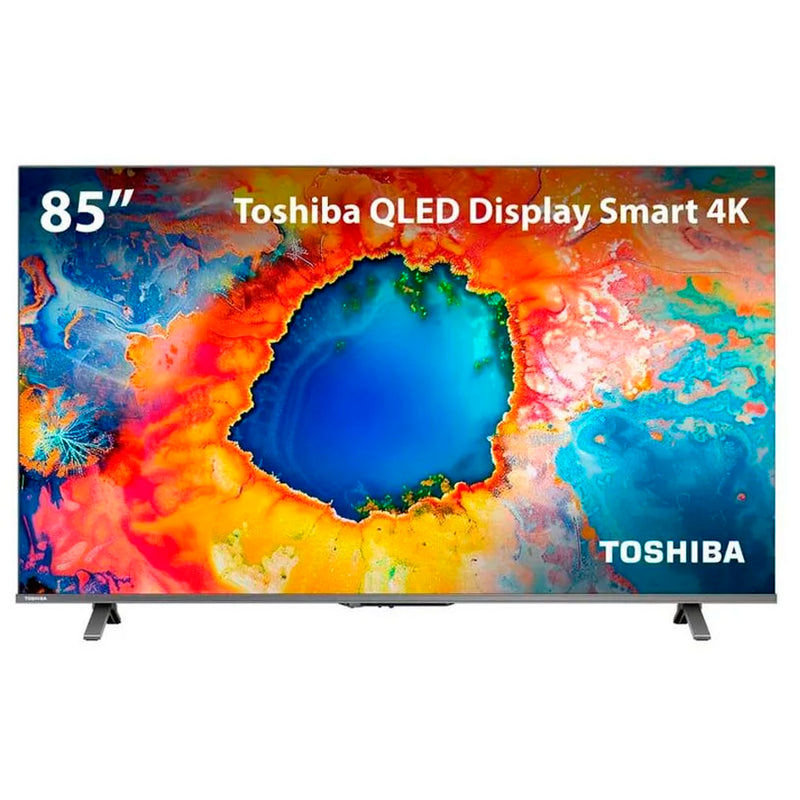 SMARTSmart TV Toshiba Tela 85" 4K QLED 85C450NS HDR, HDMI, USB e Wifi Google TV