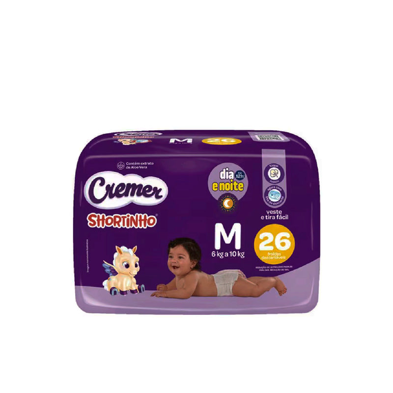 Fralda Calça Descartável Infantil Cremer Shortinho M  - 26 Unidades