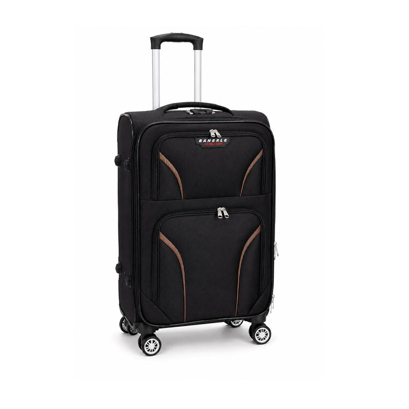 Mala de Viagem 24" Black 143 com Rodinhas, Alça Retrátil e Bolsos Frontais