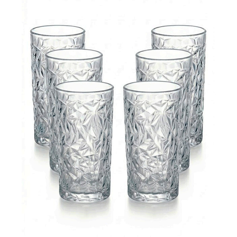 Jogo de Copos de Vidro Diamond 6 Peças 380ml - Deli