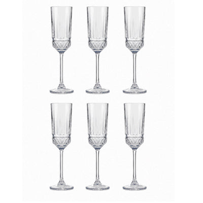 Jogo de Taças de Vidro para Champanhe Deli – 6 Peças 180ml