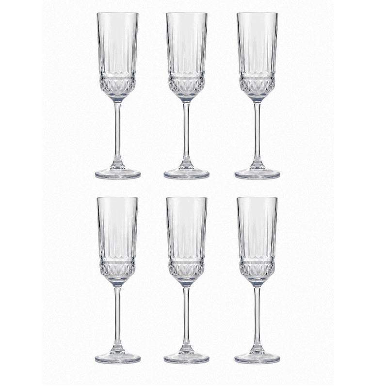 Jogo de Taças de Vidro para Champanhe Deli – 6 Peças 180ml