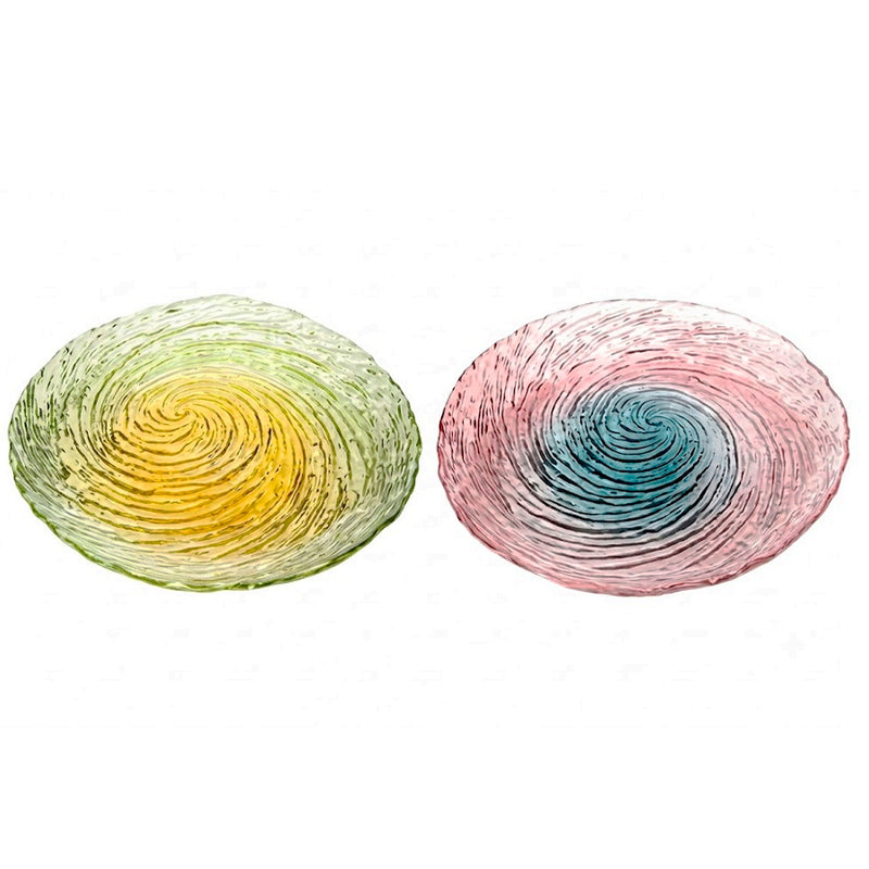Prato de Vidro Espiral Cores Diversas  27cm  (Vendido por Unidade)