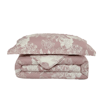Colcha Cobre Leito Queen Flora Uva - 3 Peças