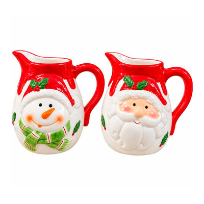 Jarra de Cerâmica Natalina Papai Noel ou Boneco de Neve Modelos Sortidos 1 Unidade - 900ml