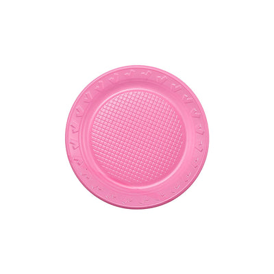 PRATO Descartável PLÁSTICO ROSA COM 10UND 15CM