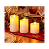 Conjunto de Velas Artificiais LED de Plástico - 3 Peças