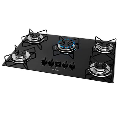 Cooktop a Gás Fischer 5 Bocas Fit Line Trempe Esmaltada Aramado