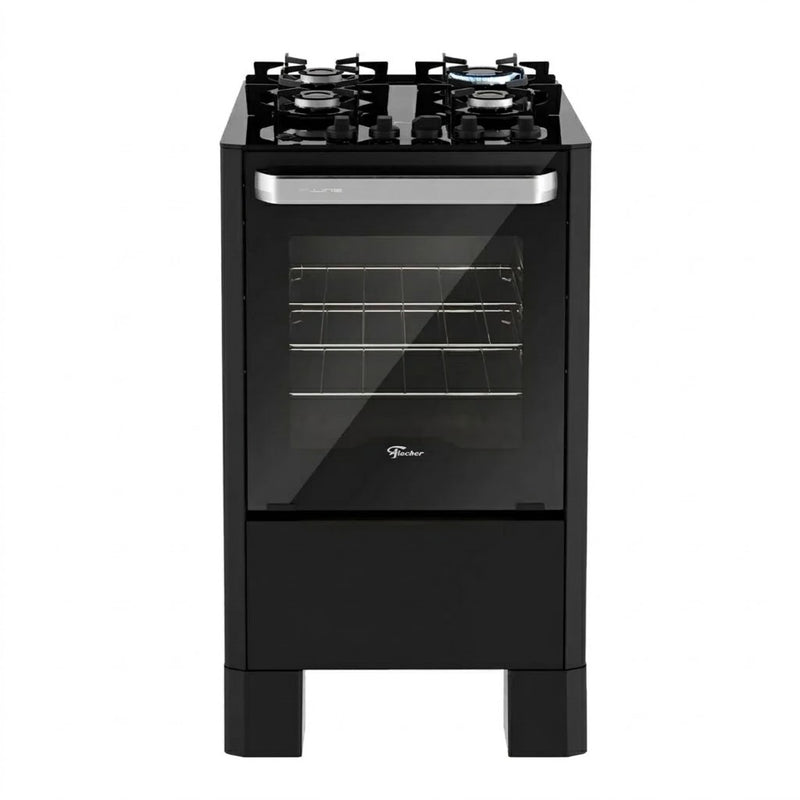 Fogão De Piso Fischer 4 Bocas Gran Cheff Gás  Bivolt - Preto