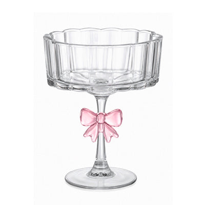 Taça com Pé Laço Rosa - 400ml