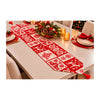 Caminho de Mesa Jacquard Natalino Vermelho Renas e Árvores - 33x178 cm