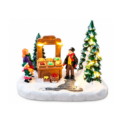 Mini Vila Natalina Barraca de Feira com LED  - 13,5x9cm