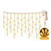 Cascata Decorativa LED Amarela 140 LEDs Fio Transparente - 5m
