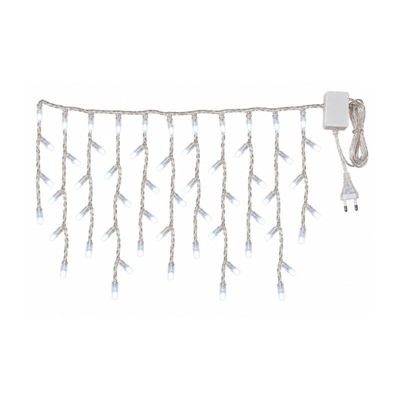 Cascata Decorativa LED Branco 140 LEDs Fio Transparente - 5m