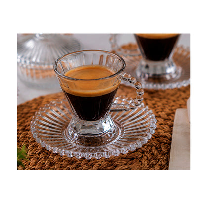 Conjunto de Xícaras e Pires Tulipa 12 Peças - 135ml