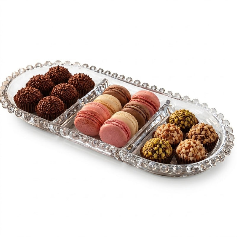 Doceira de Vidro Cristal Line Bolinha (29 cm x 14 cm)