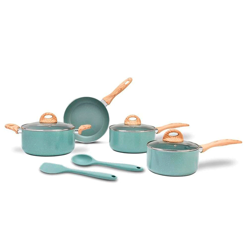 Brinox - Jogo de Panelas 6 Peças com Fundo de Indução Ceramic Life Botanika - Verde