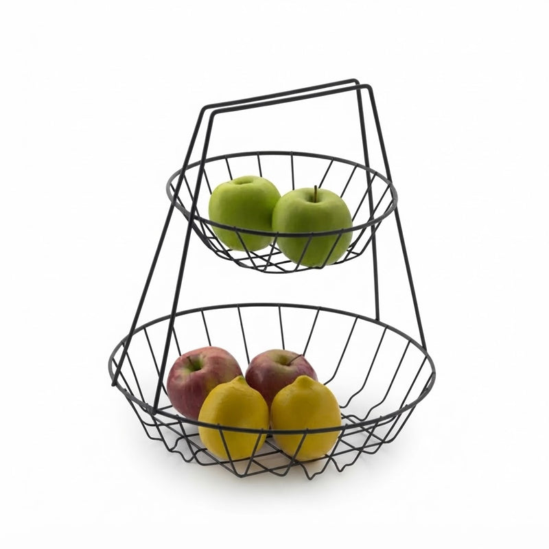 Fruteira Schimitt Com 2 Níveis - Preto Fosco