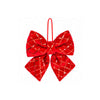 Laço de Veludo Vermelho com Lantejoulas - 12 cm
