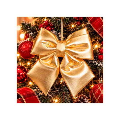 Laço Dourado Natalino Decorativo - 20cm