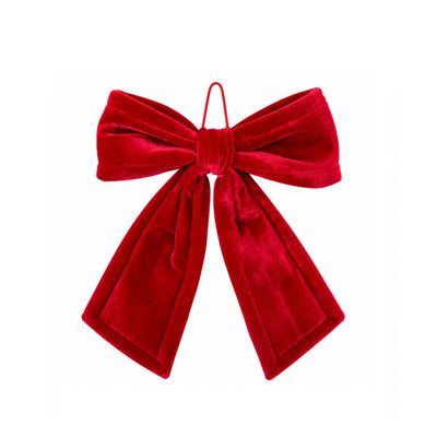 Laço de Veludo Vermelho Natalino - 30cm