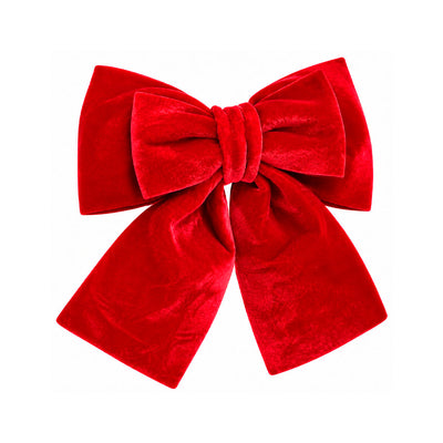 Laço Duplo de Veludo Vermelho Natalino - 30 cm
