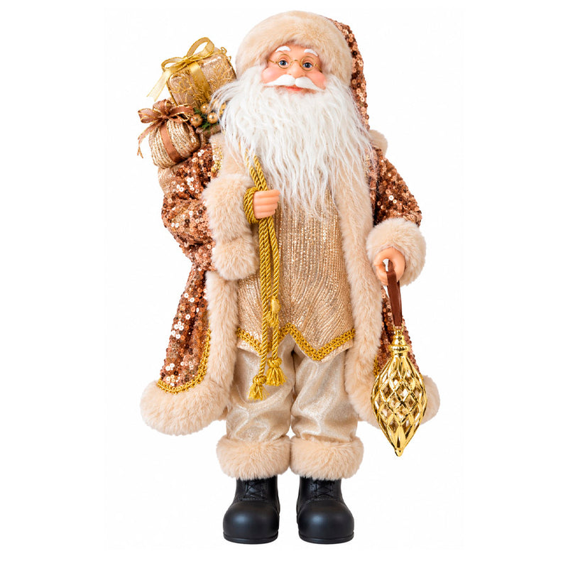 Papai Noel Decorativo Dourado - 45cm