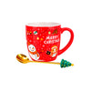 CANECA NATALINA COM COLHER DECORATIVA - MERRY CHRISTMAS
