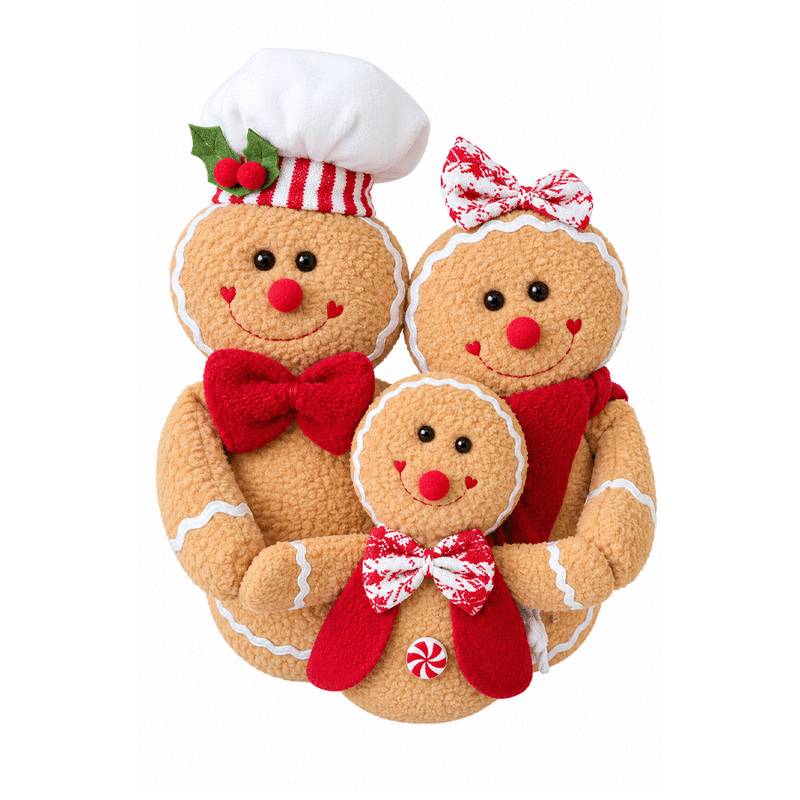 Família de Bonecos de Natal Cookie Decorativos - 25cm