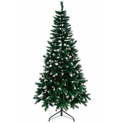 Árvore de Natal Tradicional Verde com Pontas Brancas - 210cm