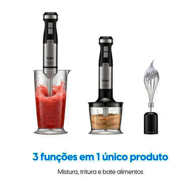 Mixer Elgin Power Inox 3 em 1 - Mistura, Tritura e Bate 1.000 W - 127V