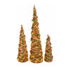 Trio de Árvores Aramadas Rústicas com LED - 80cm 60cm e 40cm