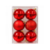 Conjunto de Bolas de Natal Plásticas Vermelhas 10cm - Kit com 6 Peças