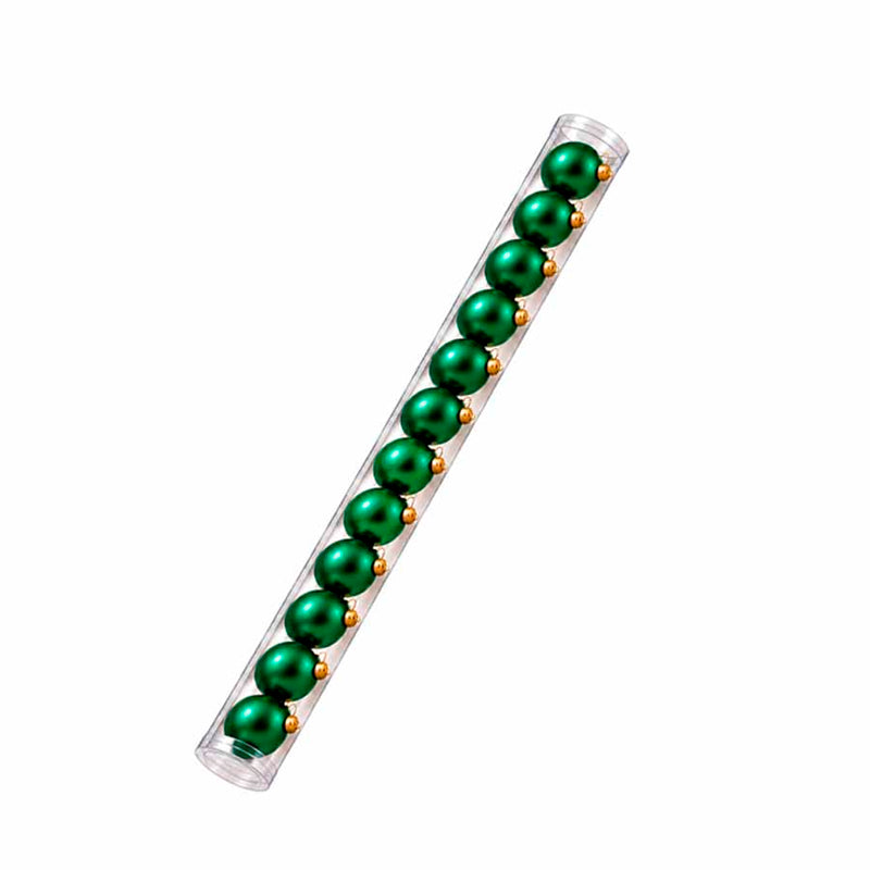 Conjunto de Bolas de Natal Plásticas Verdes 8cm - Kit com 12 Peças
