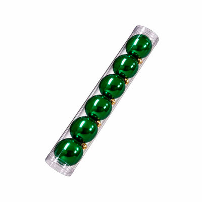 Conjunto de Bolas de Natal Plásticas Verdes 10cm - Kit com 6 Peças