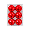 Conjunto de Bolas de Natal Plásticas Vermelhas 12cm - Kit com 6 Peças