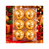 Conjunto de Bolas de Natal Plásticas Douradas 12cm - Kit com 6 Peças