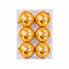 Conjunto de Bolas de Natal Plásticas Douradas 12cm - Kit com 6 Peças