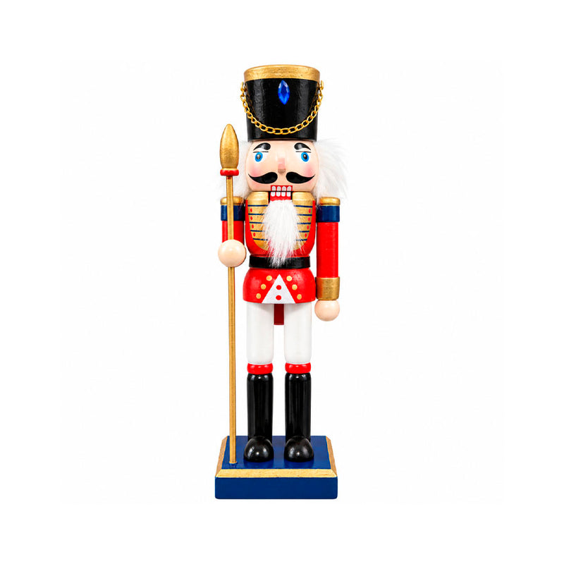 Boneco Quebra-Nozes Decorativo com Lança Dourada Natal - 25cm