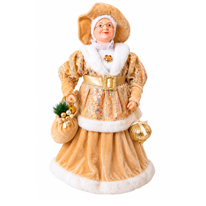 Mamãe Noel Decorativa Dourada - 45cm
