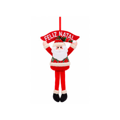 Boneco Papai Noel Pendurável Feliz Natal - 50cm