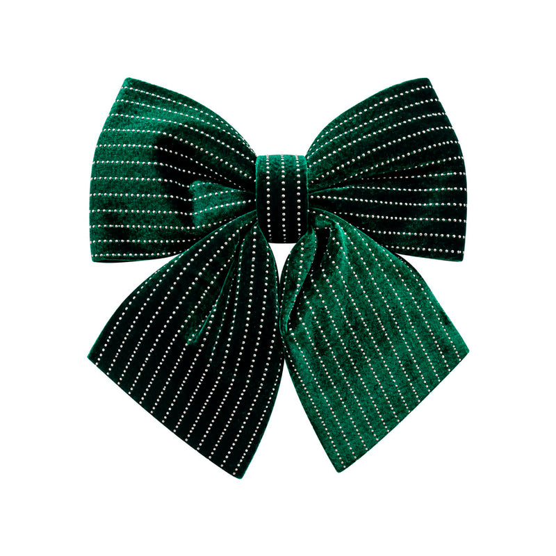 Laço Natalino Listrado Verde - 30cm