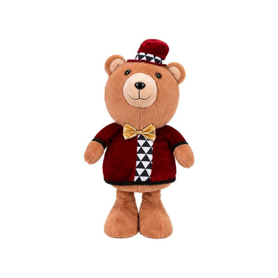Urso de Pelúcia Natalino com Gravata Borboleta Dourada - 39cm