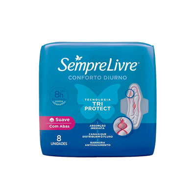 Absorvente Sempre Livre Externo Adapt Plus Com Abas - 8 Unidades
