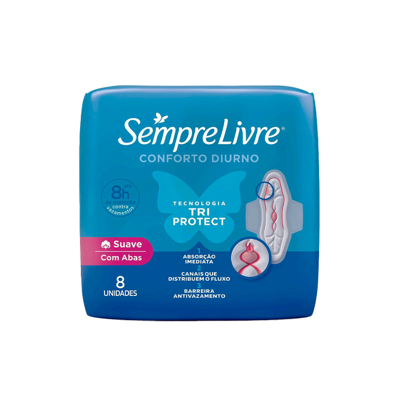 Absorvente Sempre Livre Externo Adapt Plus Com Abas - 8 Unidades