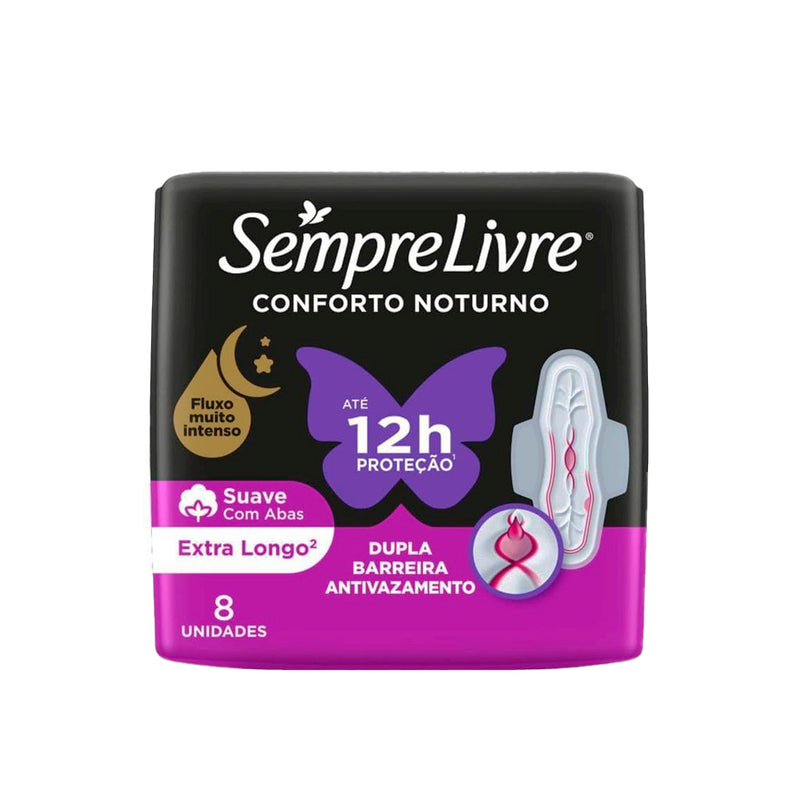 Absorvente Sempre Livre Externo Adapt Plus Noite E Dia Com Abas - 8 Unidades