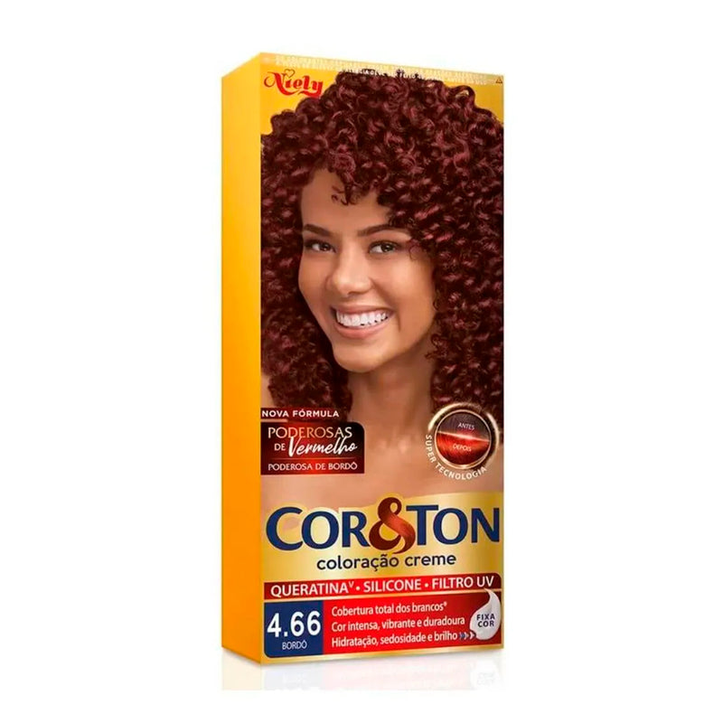 Tintura Creme Cor&Ton 4.66 Vermelho Bordeaux 50g