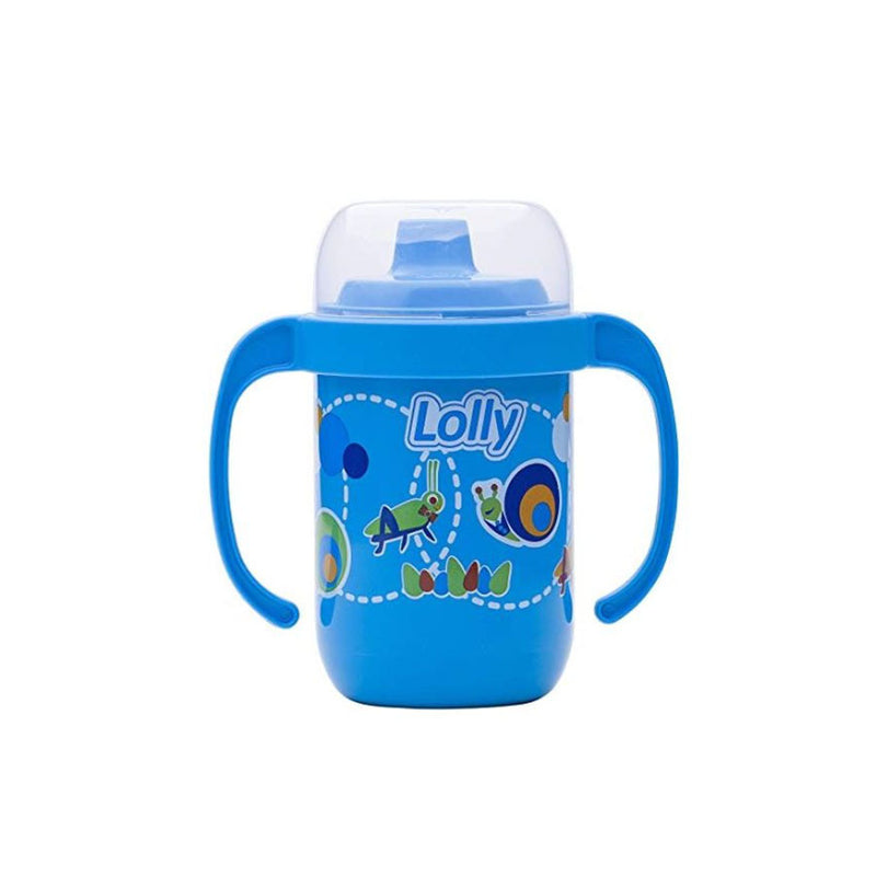 Copo Antivazamento Com Alca 250mL Lolly - Azul