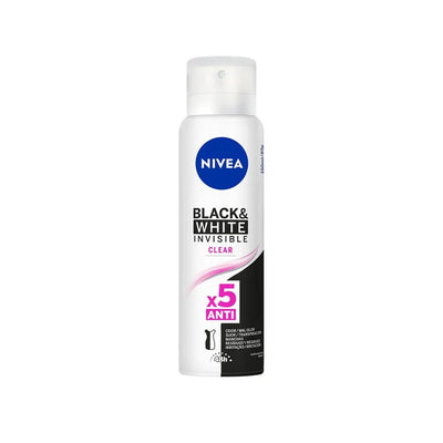 Desodorante Aerosol Nivea Black&White Invisible Clear com 150ml